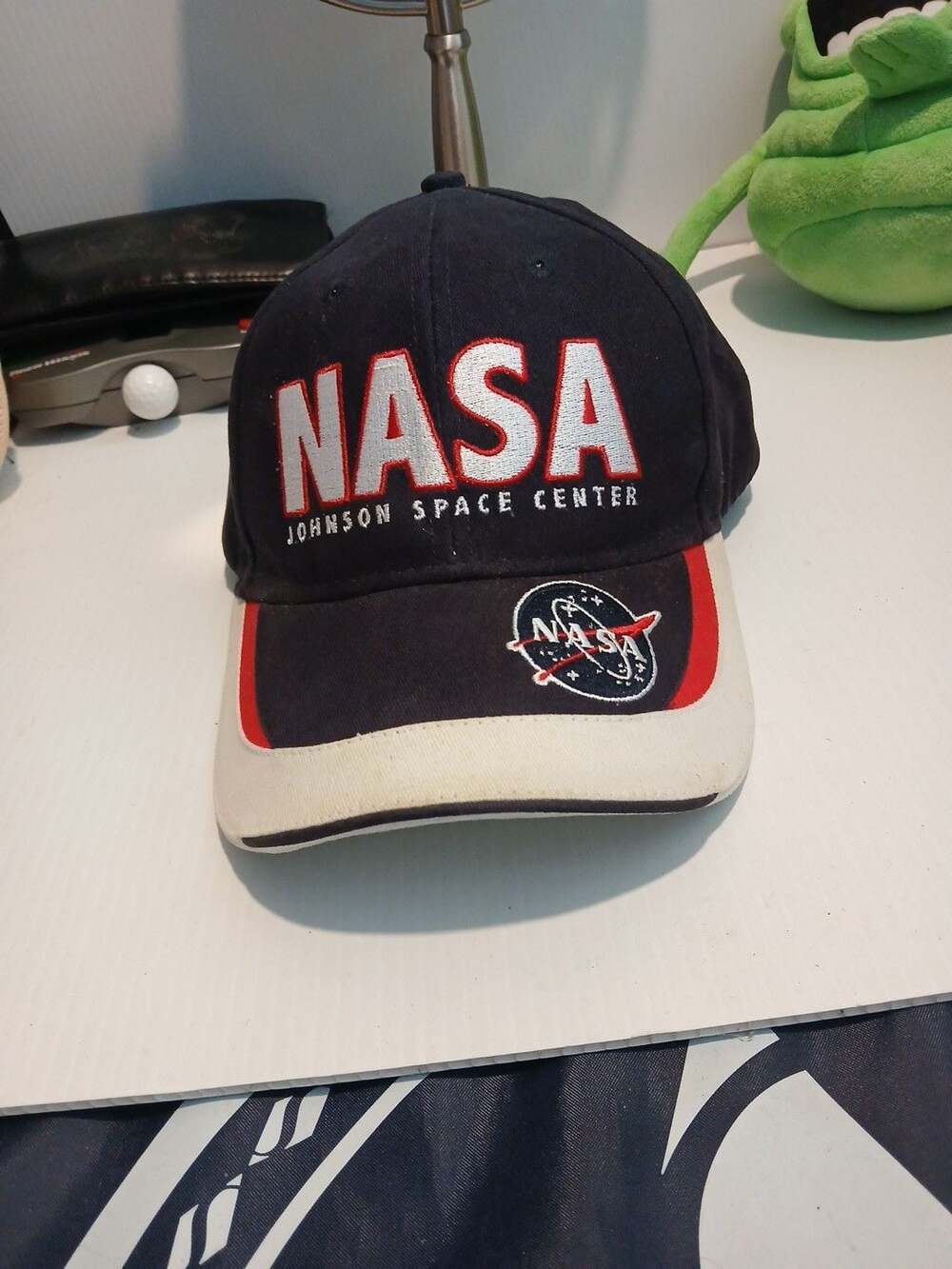 NASA Johnson Space Center Hat One Size Fits All Blue Red White Cap